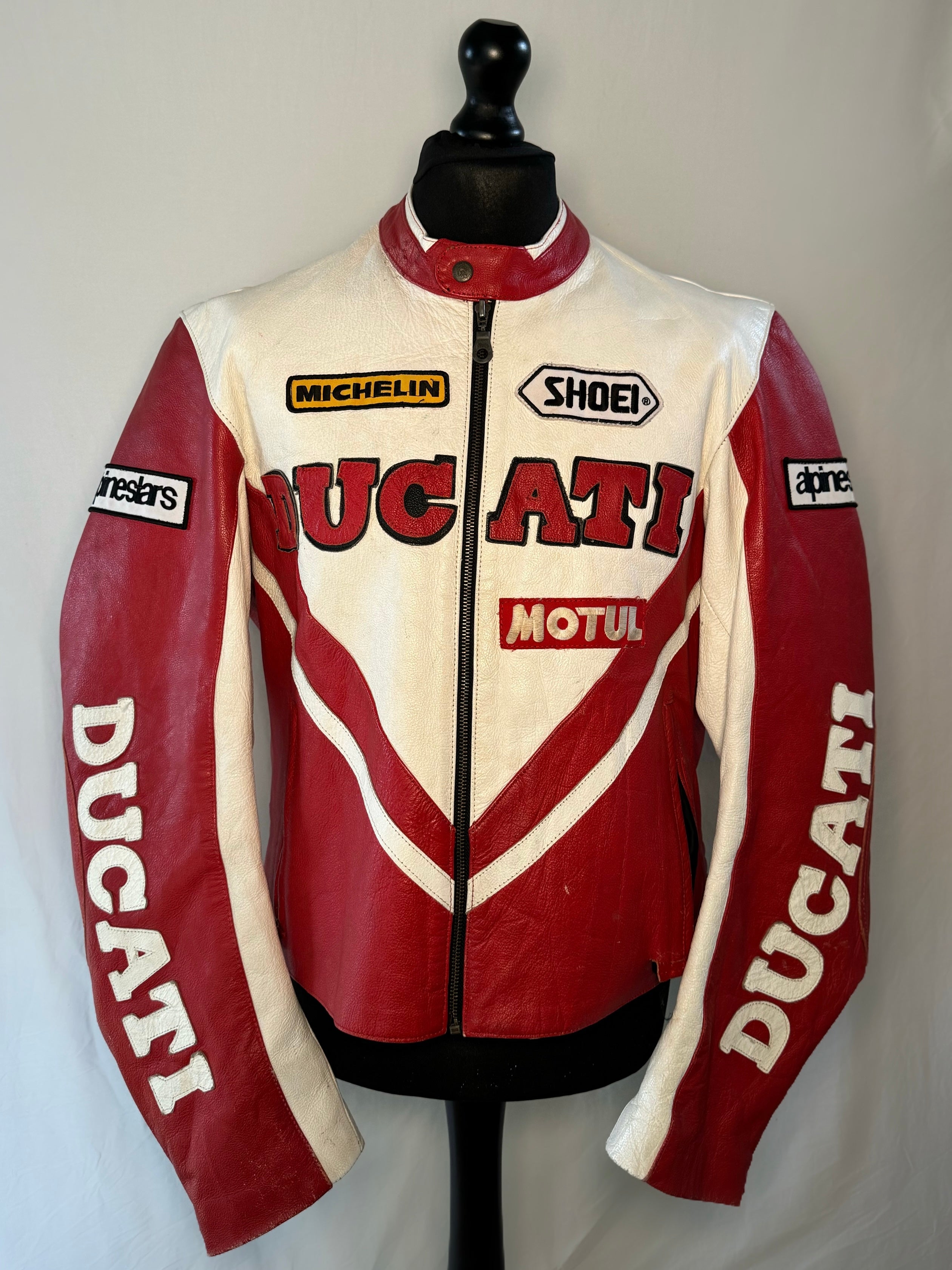 Ducati Red White Leather Racing Jacket Hyde Archive