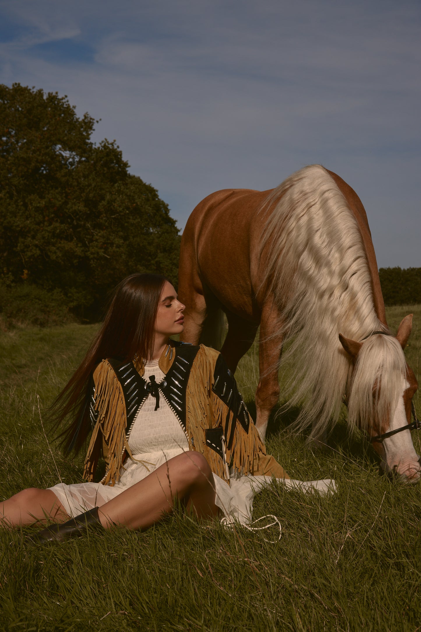 Black & Tan Tassel Suede Jacket Unisex