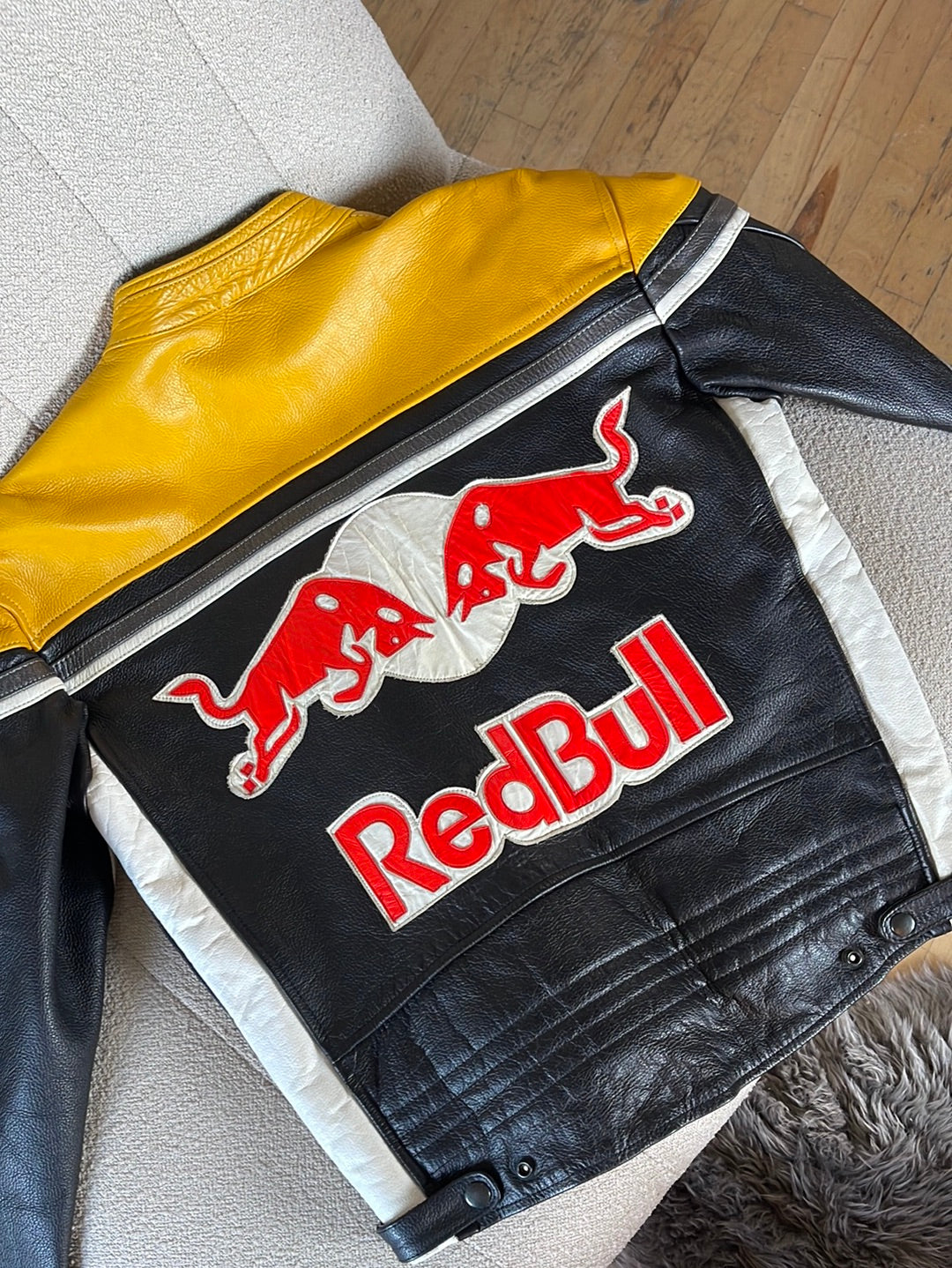 The Black, Red & Yellow Redbull Leather Racer