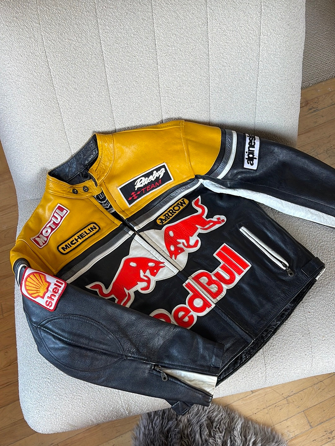 The Black, Red & Yellow Redbull Leather Racer