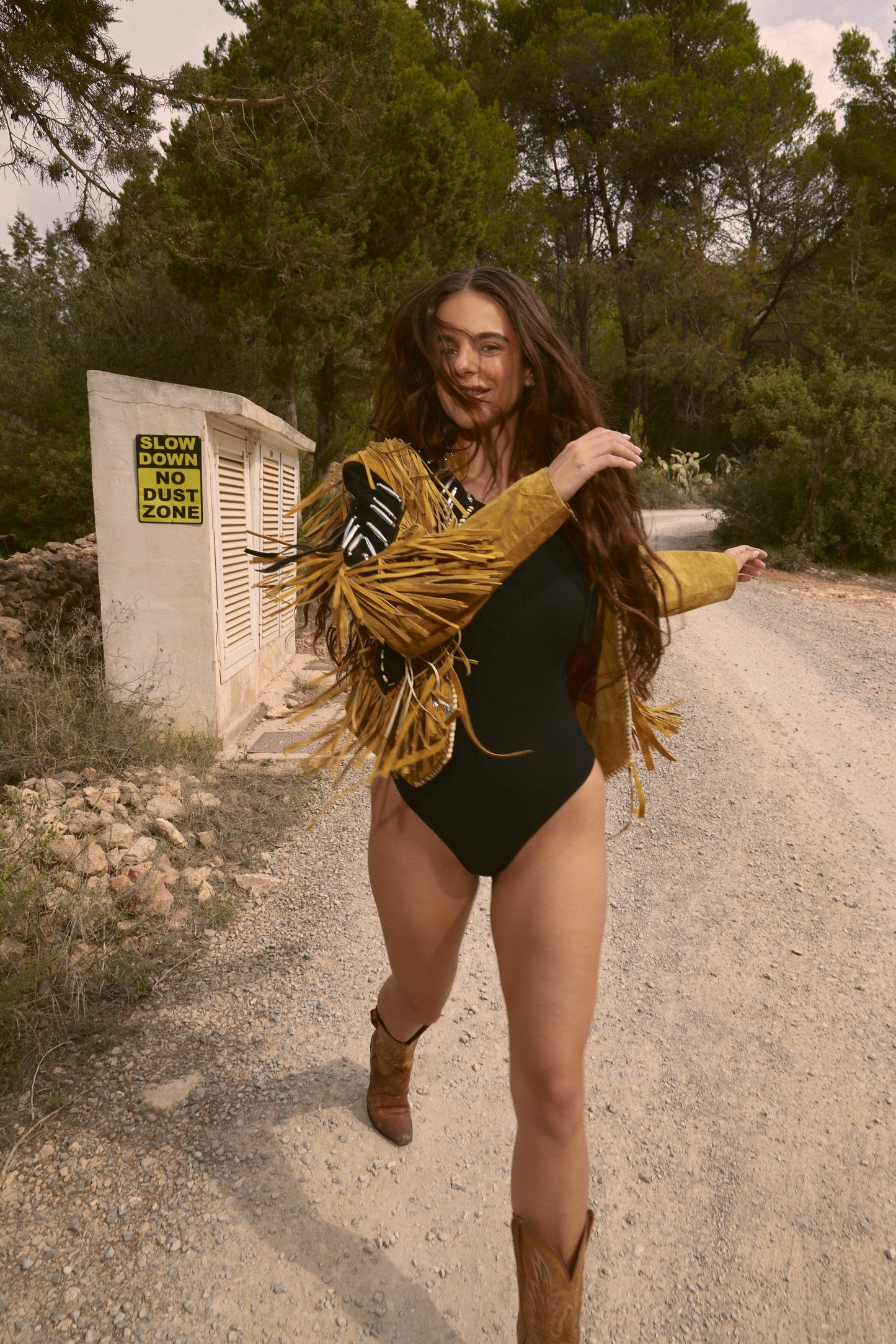 Black & Tan Tassel Suede Jacket Unisex