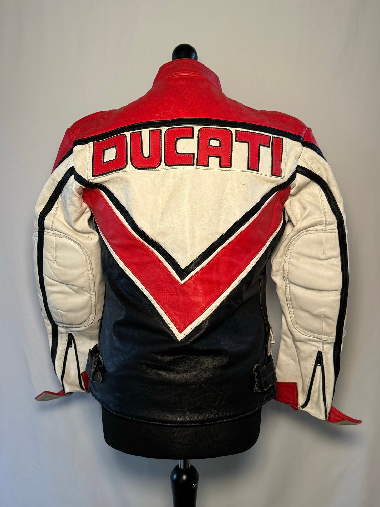 Ducati Red White & Black Chrevron Style Cropped Racing Jacket