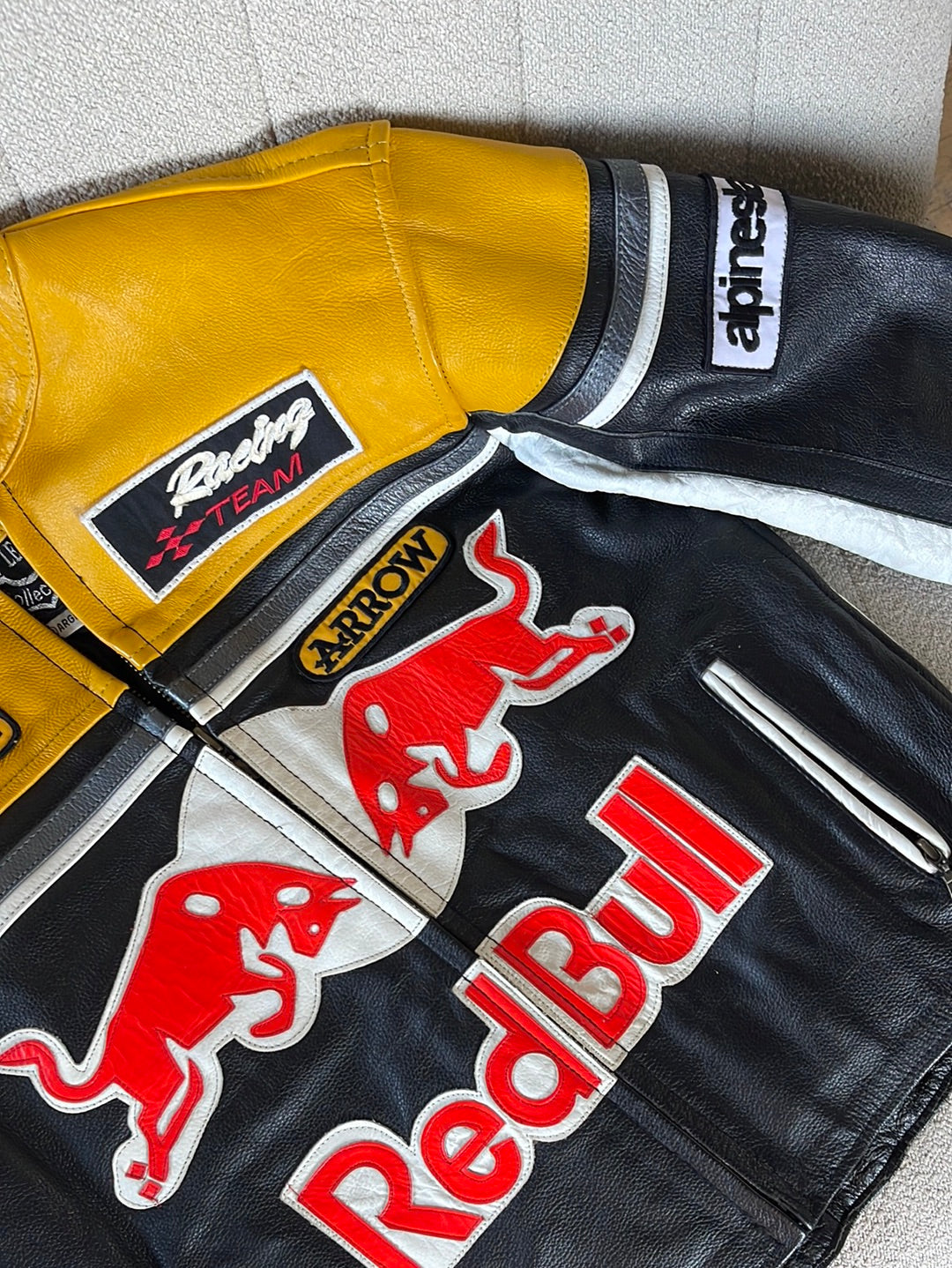 The Black, Red & Yellow Redbull Leather Racer