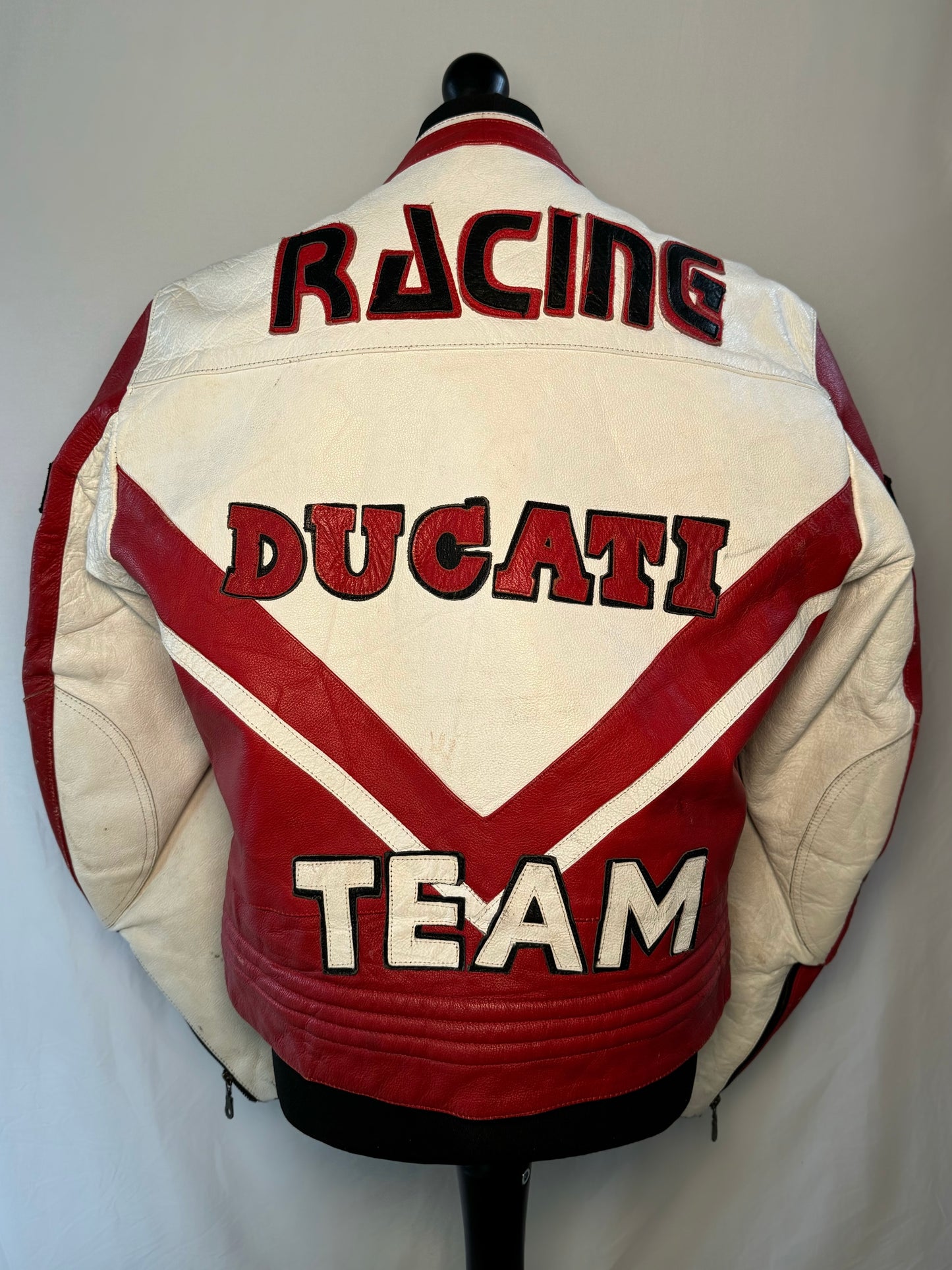 Ducati Red & White Leather Racing Jacket