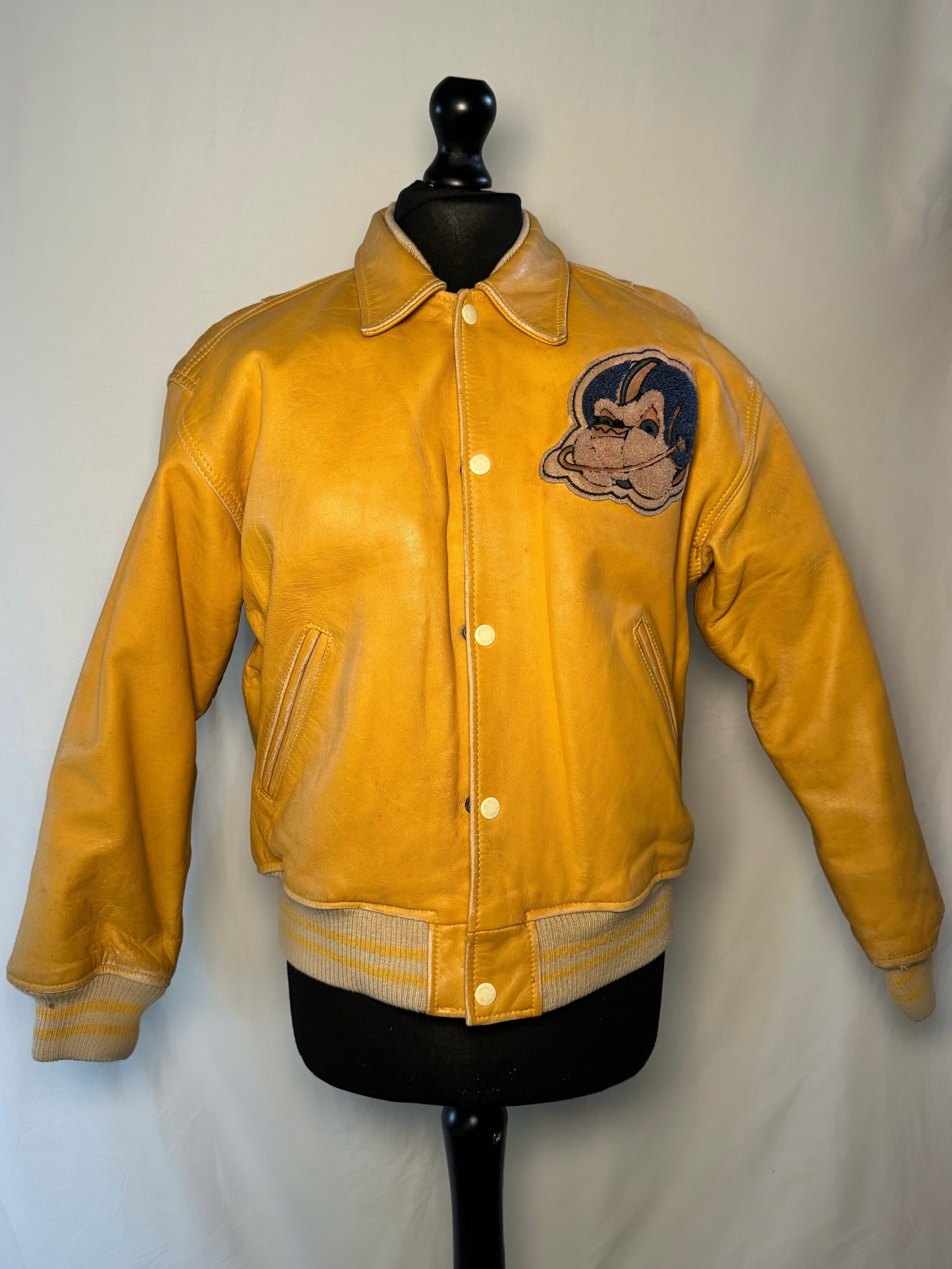 Avirex 1980's Yellow Bomber Jacket Size Large