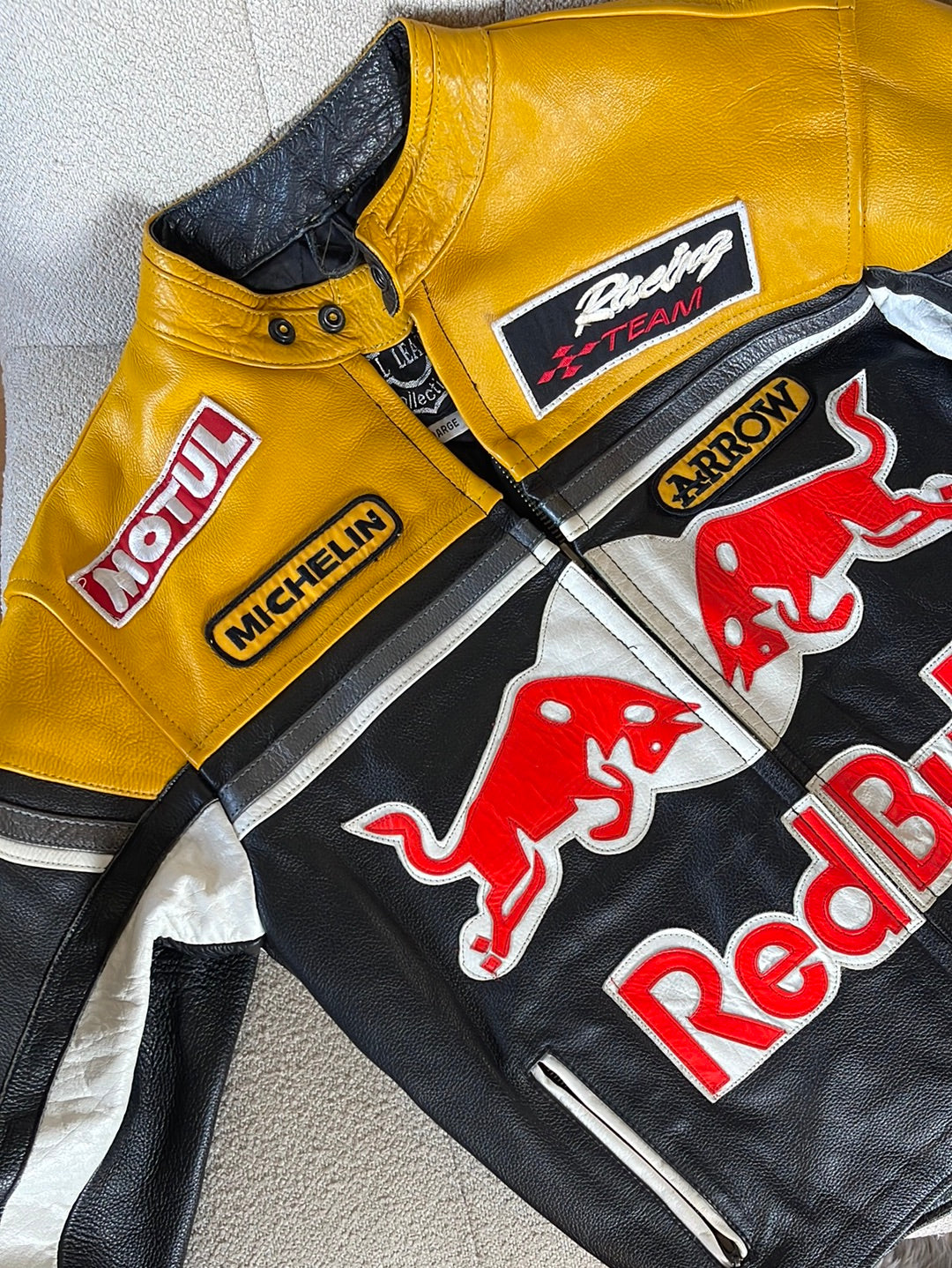 The Black, Red & Yellow Redbull Leather Racer