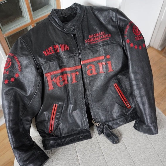 Red & Black 2004 Ferrari Leather Jacket Unisex