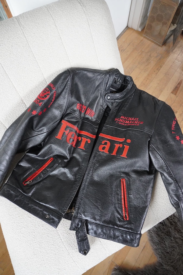 Red & Black 2004 Ferrari Leather Jacket Unisex