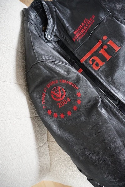 Red & Black 2004 Ferrari Leather Jacket Unisex