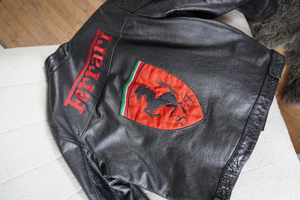 Red & Black 2004 Ferrari Leather Jacket Unisex