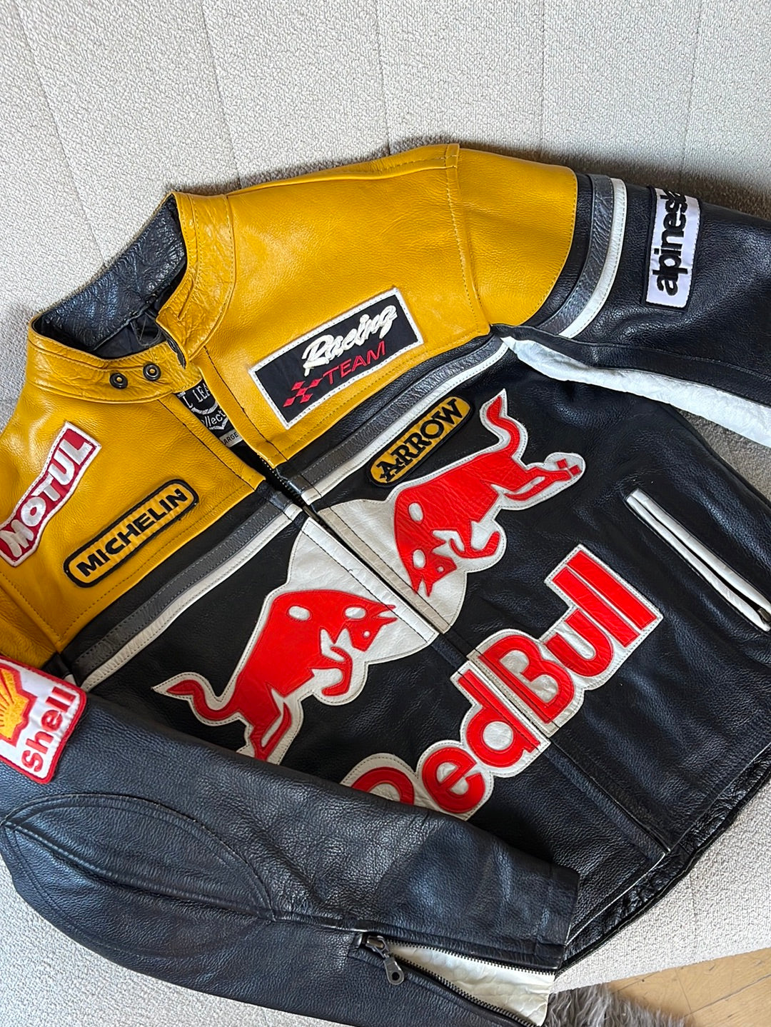 The Black, Red & Yellow Redbull Leather Racer