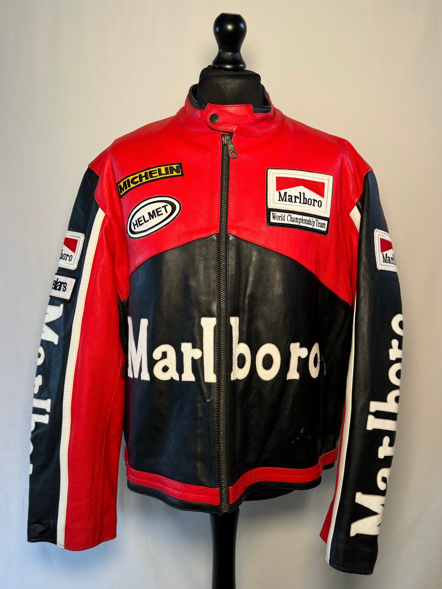 Marlboro Red & Black Vintage Racing Jacket Size XL