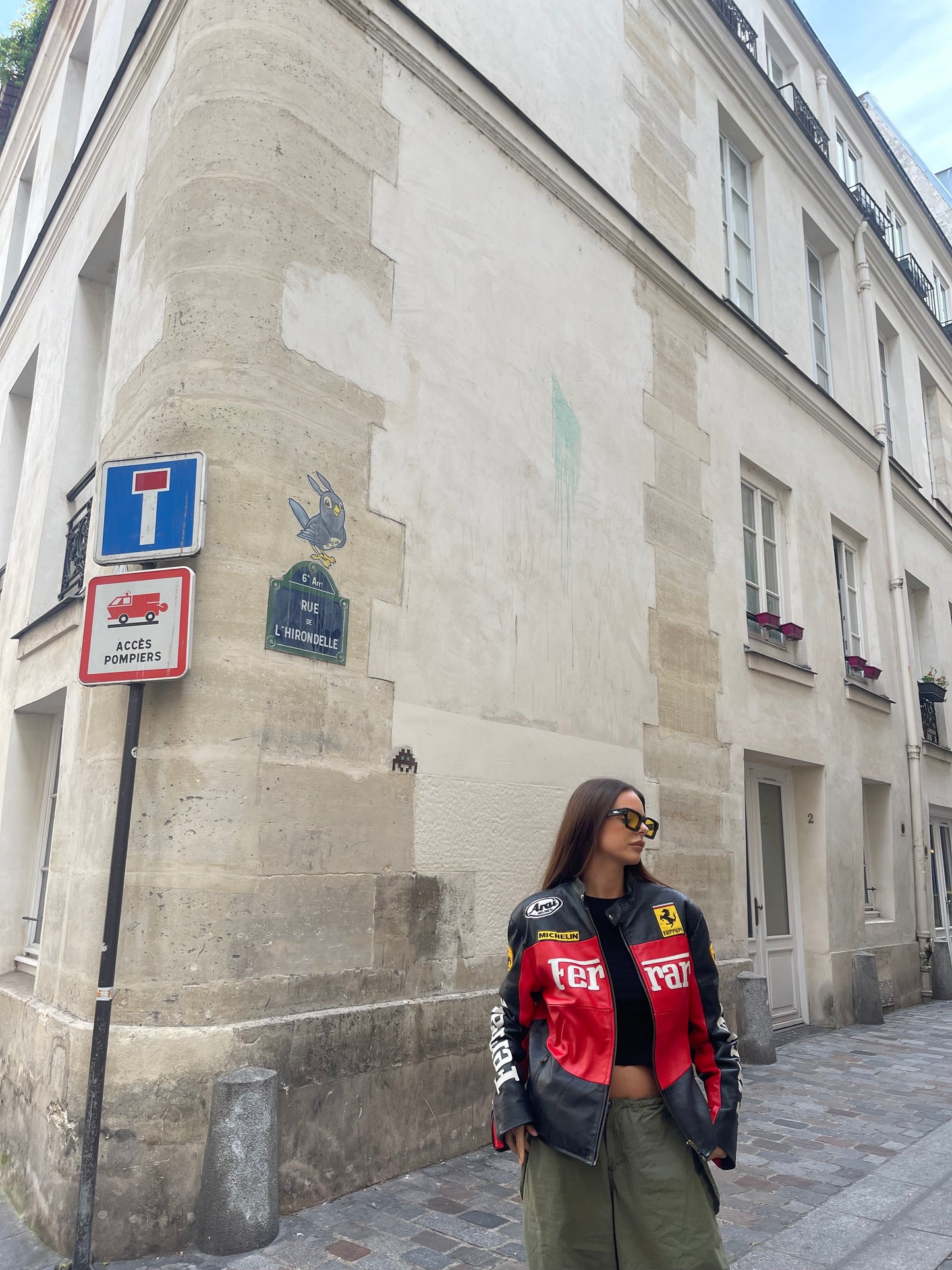 Black Yellow & Red Ferrari Leather Jacket